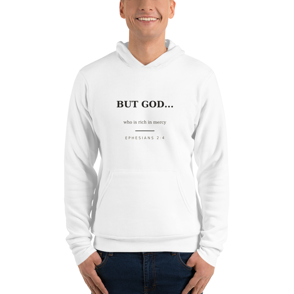 BUT GOD White Hoodie — Front View