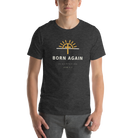 BORN AGAIN Dark Grey Heather Tee — Front View