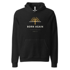 BORN AGAIN Black Heather Hoodie — Back View