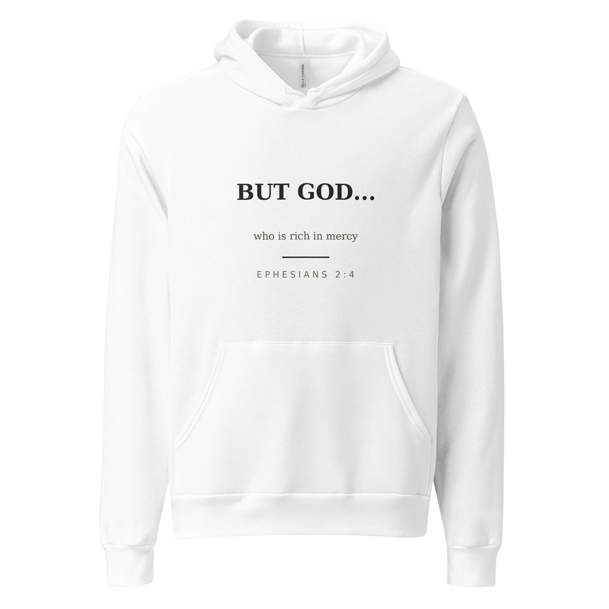 BUT GOD White Hoodie — Back View