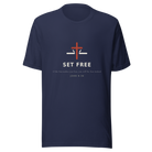 SET FREE Navy Tee — Back View