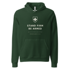 STAND FIRM BE ARMED Forest Hoodie — Back View