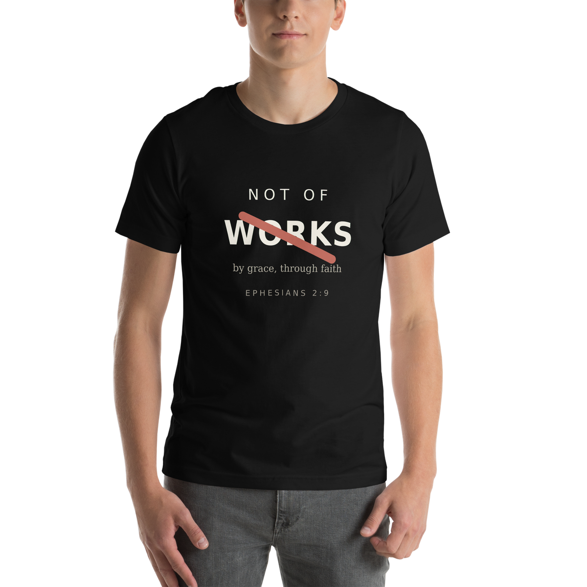 NOT OF WORKS Black Tee — Front View