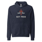 SET FREE Heather Navy Hoodie — Front View